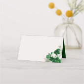 Smaragdgroen en Ivoor Rozen met Naam Panel Plaatskaartje (Achterkant)