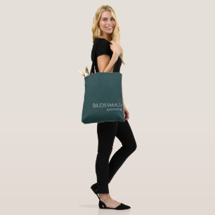 Smaragdgroen en Wit-Bruidsmeisje- Tote Bag