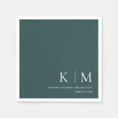 Smaragdgroen en wit-bruiloft- servet (Voorkant)