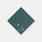 Smaragdgroen en wit-bruiloft- servet (Hoek)