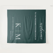 Smaragdgroen en wit-bruiloft- wandkleed (Voorkant (horizontaal))