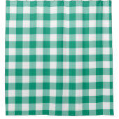 Smaragdgroen en wit geruit gingham patroon douchegordijn (Voorkant)
