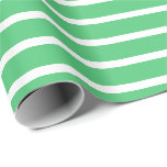 Smaragdgroen en wit Horizontaal Gestreept Cadeaupapier<br><div class="desc">Smaragdgroen en wit horizontaal gestreept inpakpapier</div>