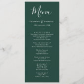 Smaragdgroen en wit huwelijksmenu menu (Voorkant)