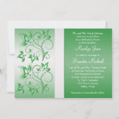 Smaragdgroen en wit II Monogram Uitnodigen Kaart (Achterkant)