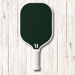 Smaragdgroen en wit Modern Monogram Pickleball Paddle