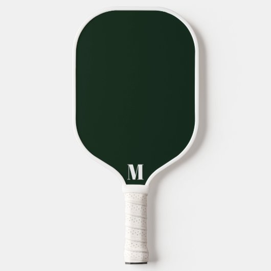 Smaragdgroen en wit Modern Monogram Pickleball Paddle (Voorkant)