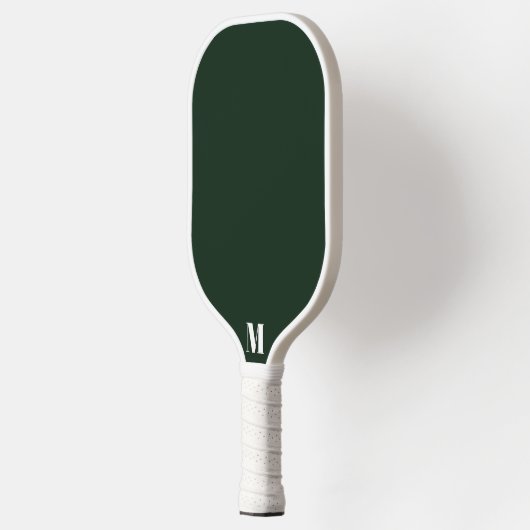Smaragdgroen en wit Modern Monogram Pickleball Paddle (Links)