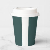 Smaragdgroen en wit-Monogram- Papieren Bekers (Rechts)