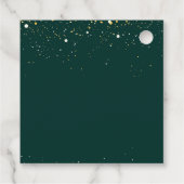 Smaragdgroen en witgouden pioenrozen bruiloft bedankjes labels (Achterkant)