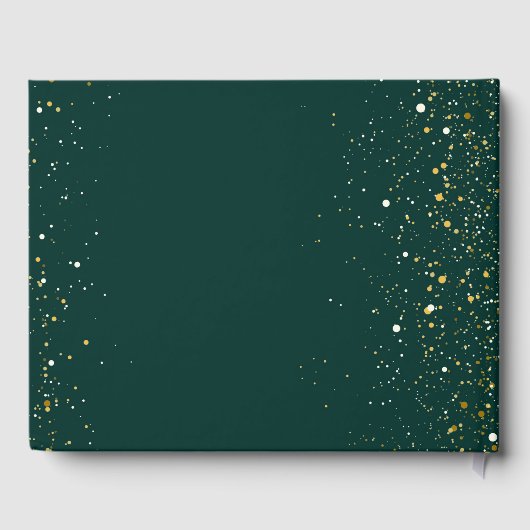 Smaragdgroen en witgouden pioenrozen bruiloft gastenboek (Achterkant)