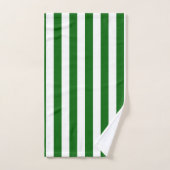 Smaragdgroen en witte verticale strepen bad handdoek (Handdoek)
