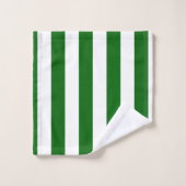 Smaragdgroen en witte verticale strepen bad handdoek (Wasdoekje)