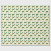 Smaragdgroen en zonnig geel vlinderpatroon cadeaupapier (Vlak)