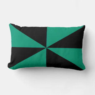 Smaragdgroen en Zwarte Pinwheel Kussen