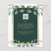 Smaragdgroen Eucalyptus Goud Bloemen Wit Flyer (Achterkant)