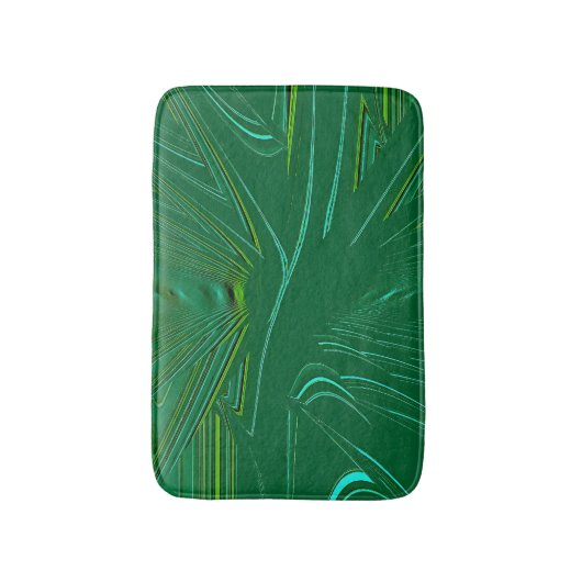 Smaragdgroen Faux Brocade Badmat (Voorkant Verticaal)