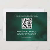 Smaragdgroen | Foto QR Bewaar datum Save The Date (Achterkant)