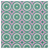 Smaragdgroen Fuchsia Roze Retro Geometrisch Patroo Stof (Swatch)
