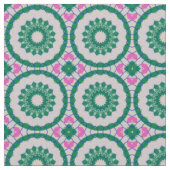 Smaragdgroen Fuchsia Roze Retro Geometrisch Patroo Stof (Close Up)