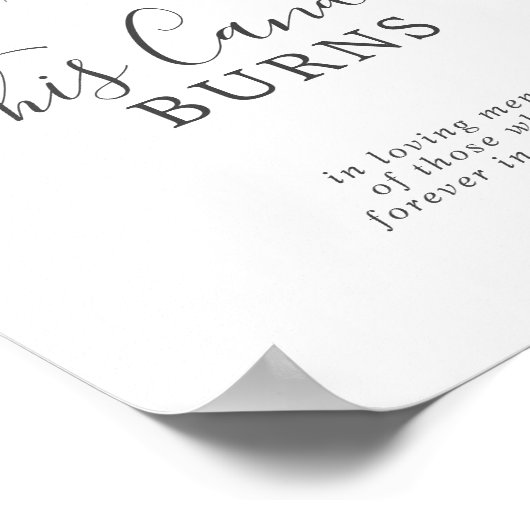 Smaragdgroen Geboomte Deze Kaars Brandende Herdenk Poster (Hoek)