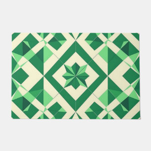 Smaragdgroen geometrisch sterrenpatroon deurmat