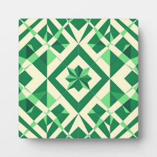 Smaragdgroen geometrisch sterrenpatroon fotoplaat