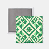Smaragdgroen geometrisch sterrenpatroon magneet (Voorkant / Achterkant)