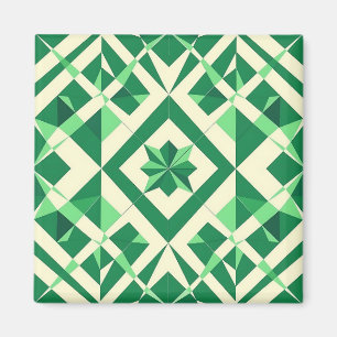 Smaragdgroen geometrisch sterrenpatroon magneet