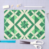 Smaragdgroen geometrisch sterrenpatroon tissuepapier (Craft)