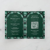 Smaragdgroen Getuft QR Code Moslim Bruiloft (Binnen)
