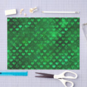 Smaragdgroen Glam Harten Patroon Tissuepapier (Craft)