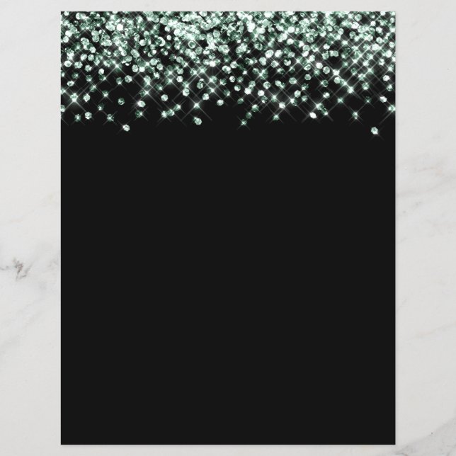 Smaragdgroen Glitter Confetti Scrapbook Papier (Voorkant)