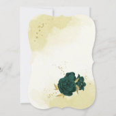 Smaragdgroen goud bloemen zitkaart kaart (Achterkant)