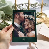 Smaragdgroen & Goud Botanische Elegante Foto Save The Date