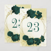 Smaragdgroen goud botanische tafel nummer kaart (Voorkant / Achterkant)