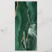 Smaragdgroen Goud Donker Trouwmenu Menu (Achterkant)