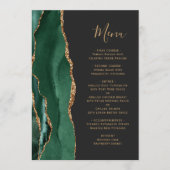 Smaragdgroen Goud Donker Trouwmenu Menu (Voorkant)