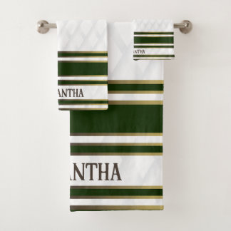 Smaragdgroen goud en witte geometrische achtergron bad handdoek