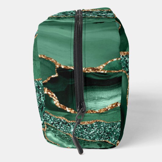 Smaragdgroen Goud Glitter Aangepaste Jouw naam Toilettasje (Rechts)