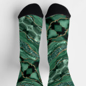 Smaragdgroen Goud Glitter Marmeren Sokken (Top)