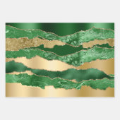 Smaragdgroen goud glitter metallic folie chic inpakpapier vel (Voorkant 3)
