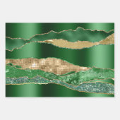 Smaragdgroen goud glitter metallic folie chic inpakpapier vel (Voorkant)