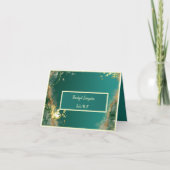 Smaragdgroen goud juweel tinten gast zitkaart bedankkaart (Voorkant)