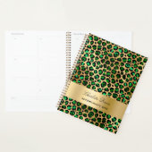 Smaragdgroen goud luipaard cheetah patroon 2025 planner (Display)