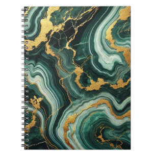 Smaragdgroen & Goud Marmer Look Glam Notitieboek