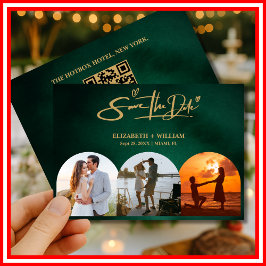 Smaragdgroen & Goud Modern Eerlijk Save The Date