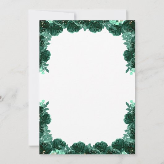 Smaragdgroen goud tiara prinses quinceañera kaart (Achterkant)