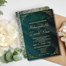 Smaragdgroen goud  Walima Invitation