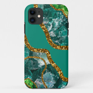Smaragdgroen & Gouden Agaat Geode Case-Mate iPhone Case
